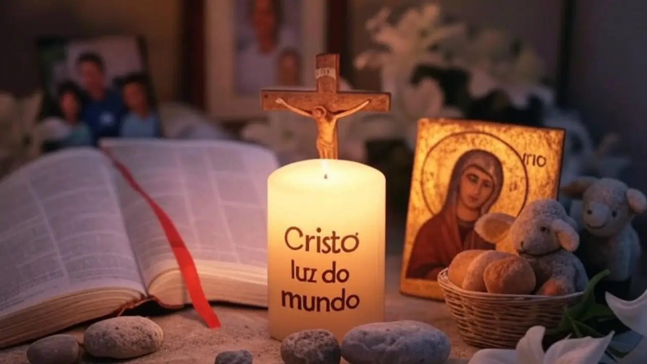 altar de páscoa em casa