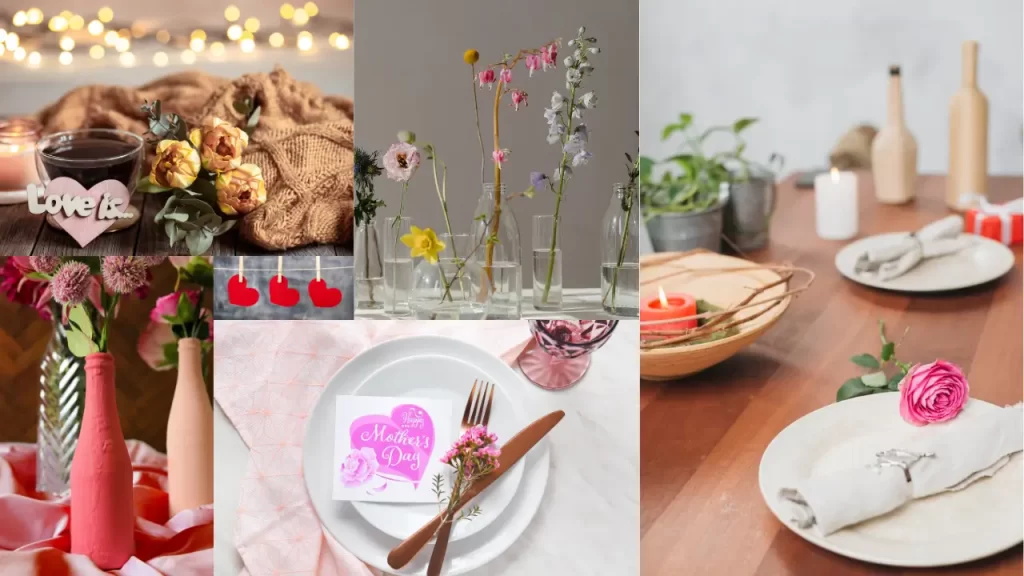 decoração simples para o dia das mães mesa posta