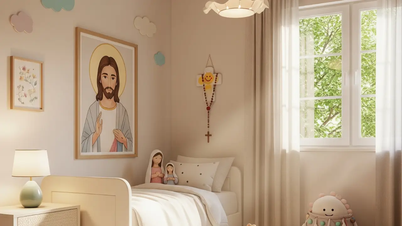decoração de quarto infantil católico