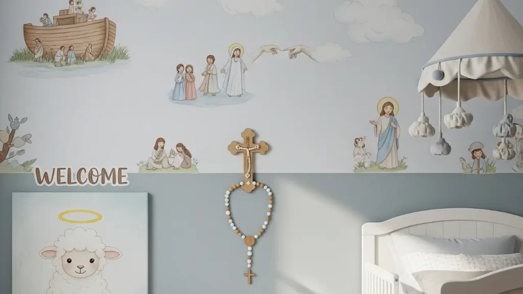 decoração de quarto infantil católico de bebê