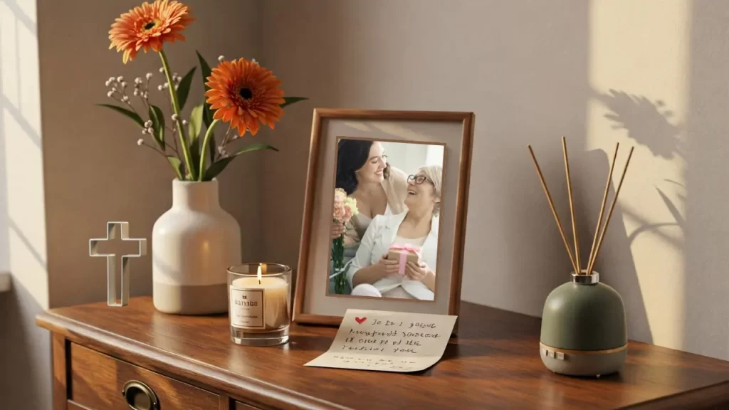 decoração simples para o dia das mães cantinho de homenagem