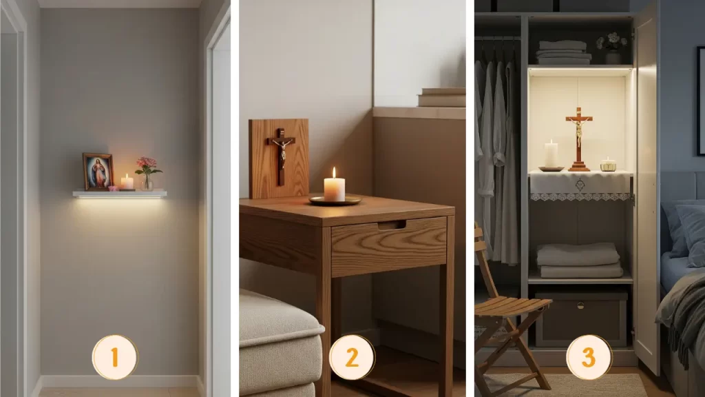 Dicas 1 2 e 3 para oratório em apartamento