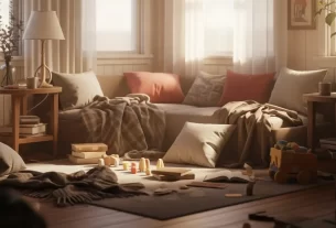 casa e dona de casa exausta - organização real