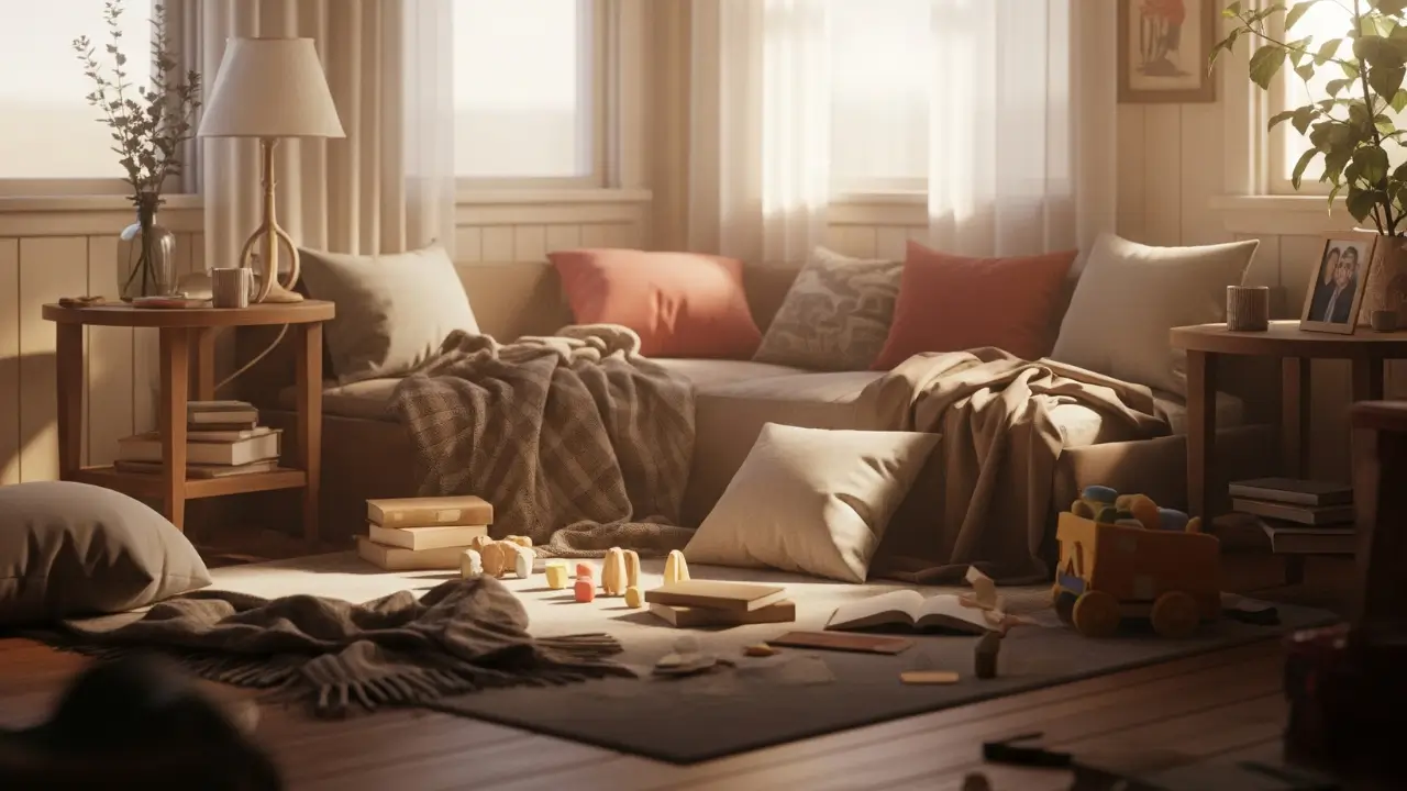 casa e dona de casa exausta - organização real