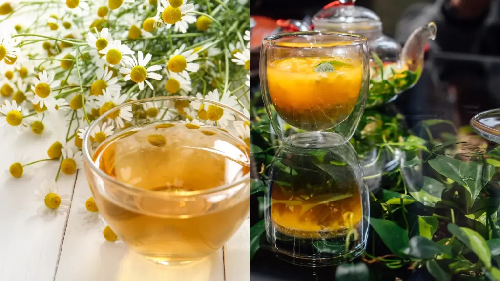 Chás para ansiedade de camomila e maracujá para um jardim terapêutico católico.