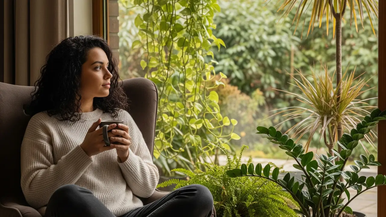 paz e tranquilidade no jardim de inverno