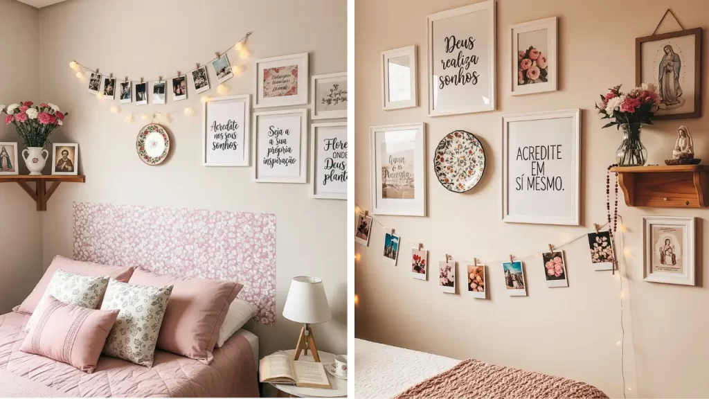 decoração criativa demonstrando que é possível criar um quarto feminino econômico