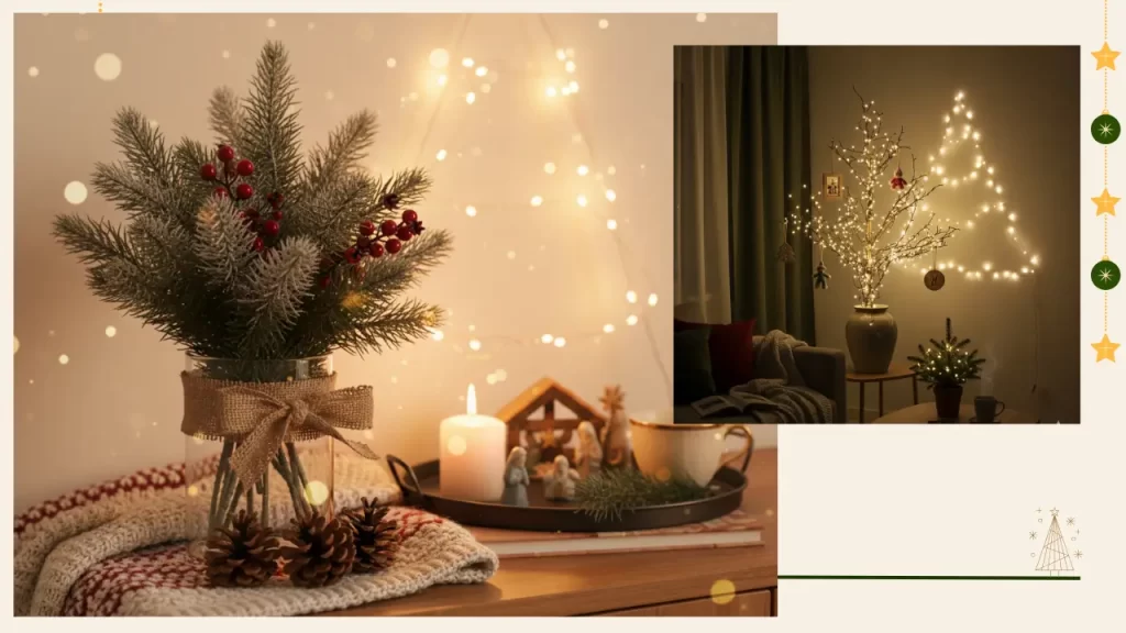 Demonstração de uma decoração de natal gastando pouco 