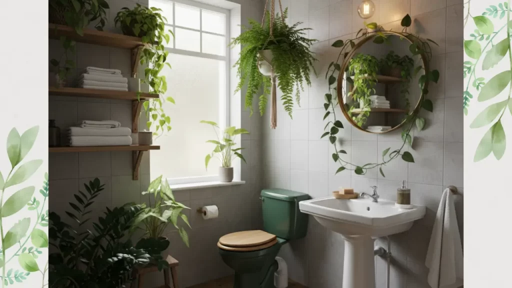 Decoração de banheiro com plantas 