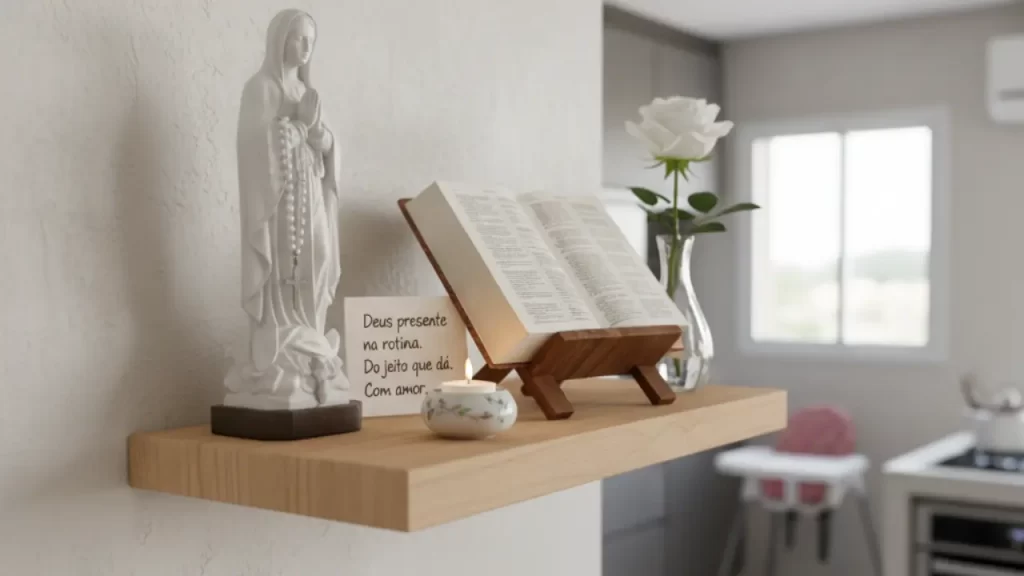 Inspiração 7 — Cantinho de oração funcional para mães ocupadas 