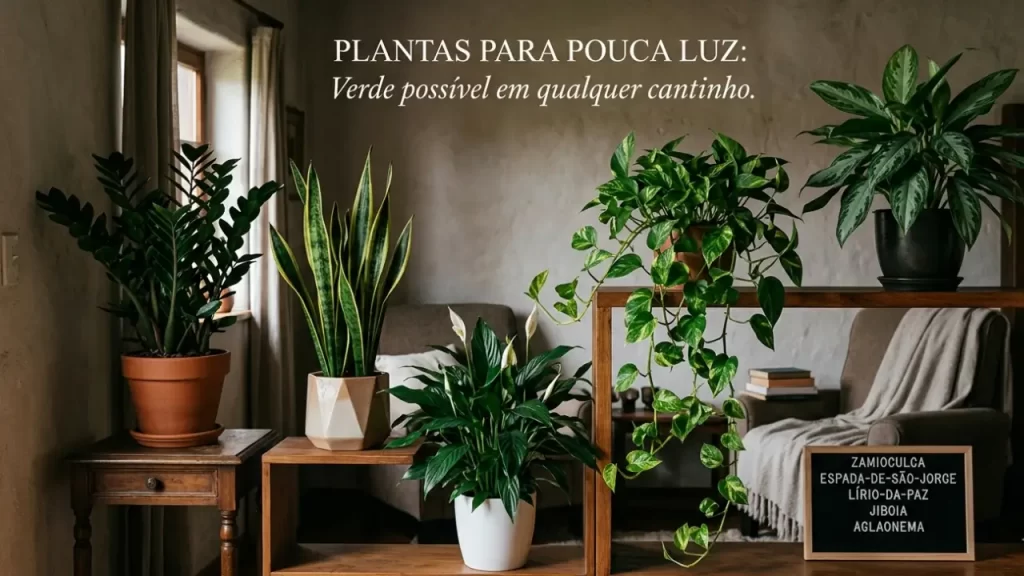 plantas para decorar ambientes com pouca luz