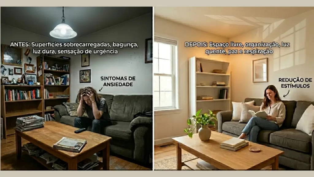 diferença de um ambiente carregado para um ambiente com pouco estímulo